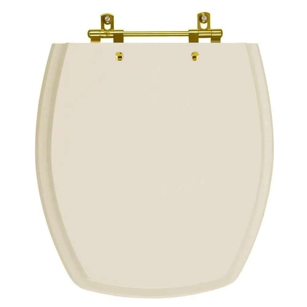 Tampa De Vaso Laqueado Thema Bone Para Bacia Incepa Com Ferragem Dourada