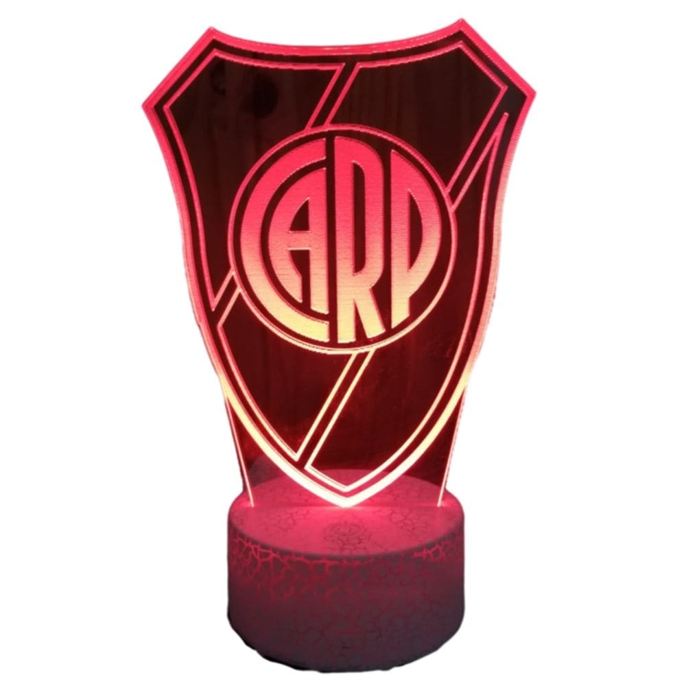 Lâmpada de ilusão 3D, emblema River Plate Argentina com 7 cores
