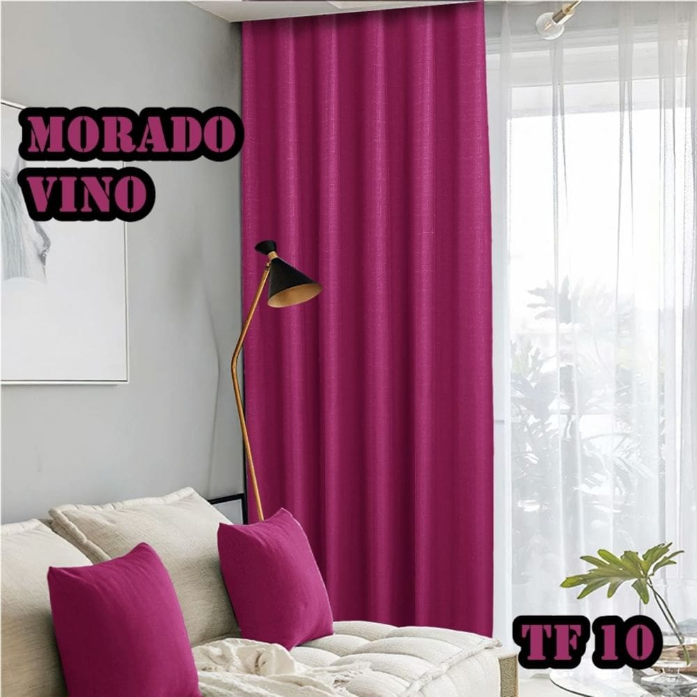 Conjunto de cortinas Blackout Cloth 2 cores fúcsia 230 cm x 140 cm