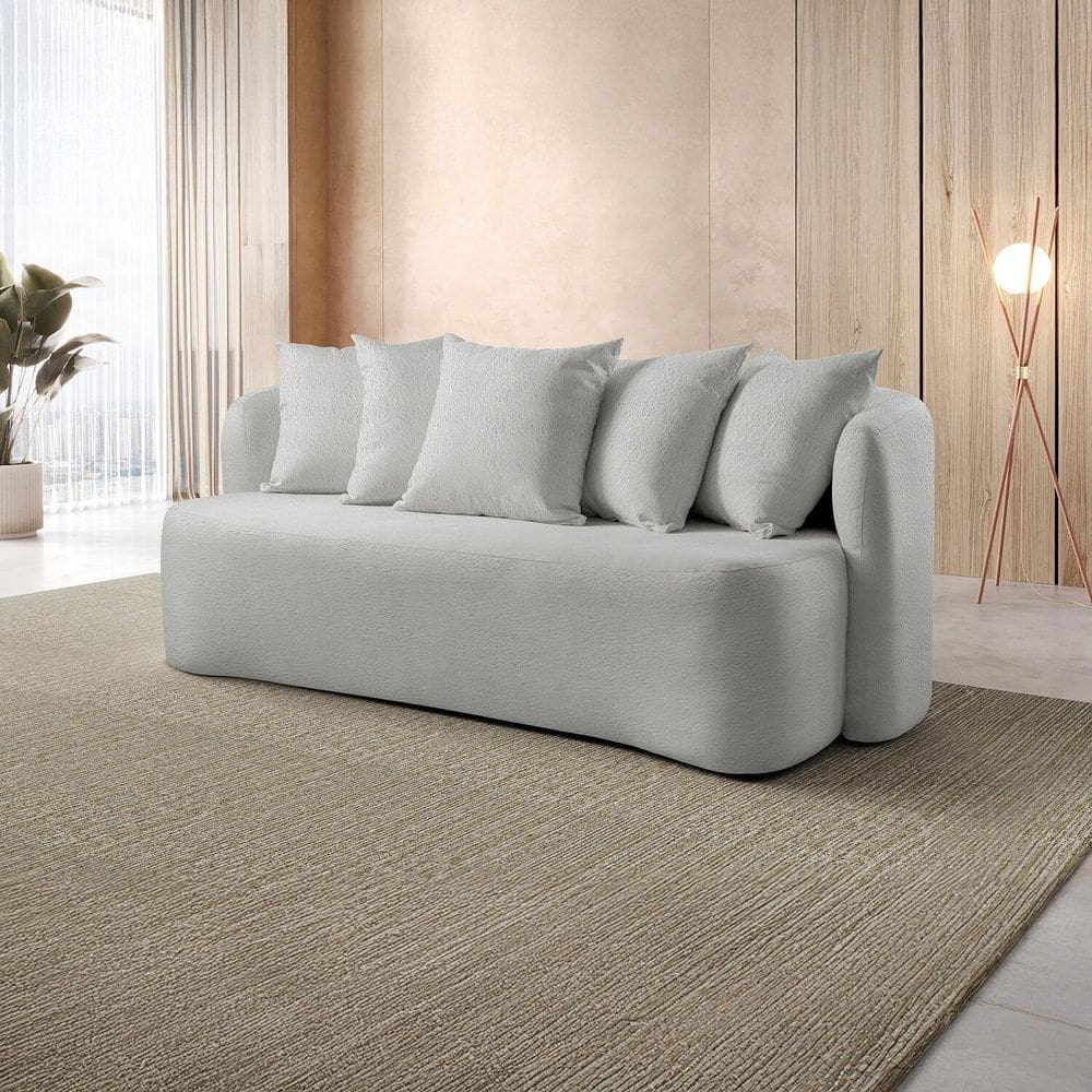 Sofá Curvo Orgânico 3 Lugares Orion Cinza