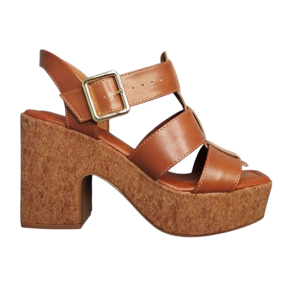 Sandália Feminina Bebecê Salto Grosso Cortiça T5119-054