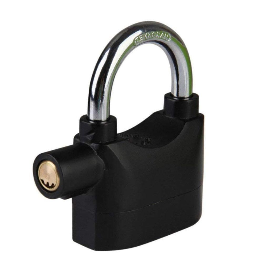 Cadeado Com Alarme Sirene Anti Furto 110dba Som Alto Trava Sonoro Bike Moto Portão À Prova D`água Super Proteção E Segurança