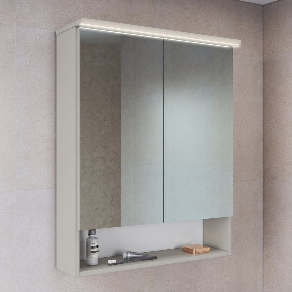 Armário Espelheira para Banheiro com 2 Portas e Iluminação Led Arenas