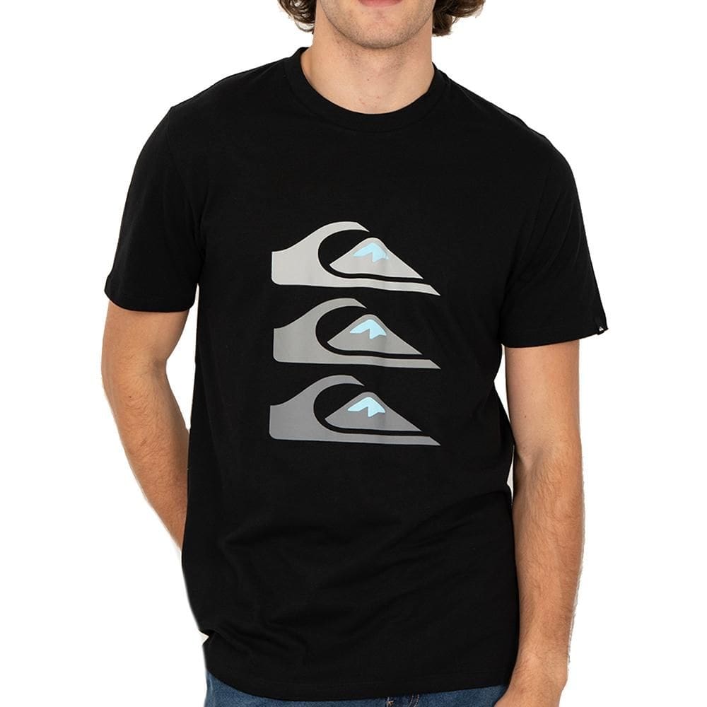 Camiseta Quiksilver Three Logo SM26 Masculina Preto