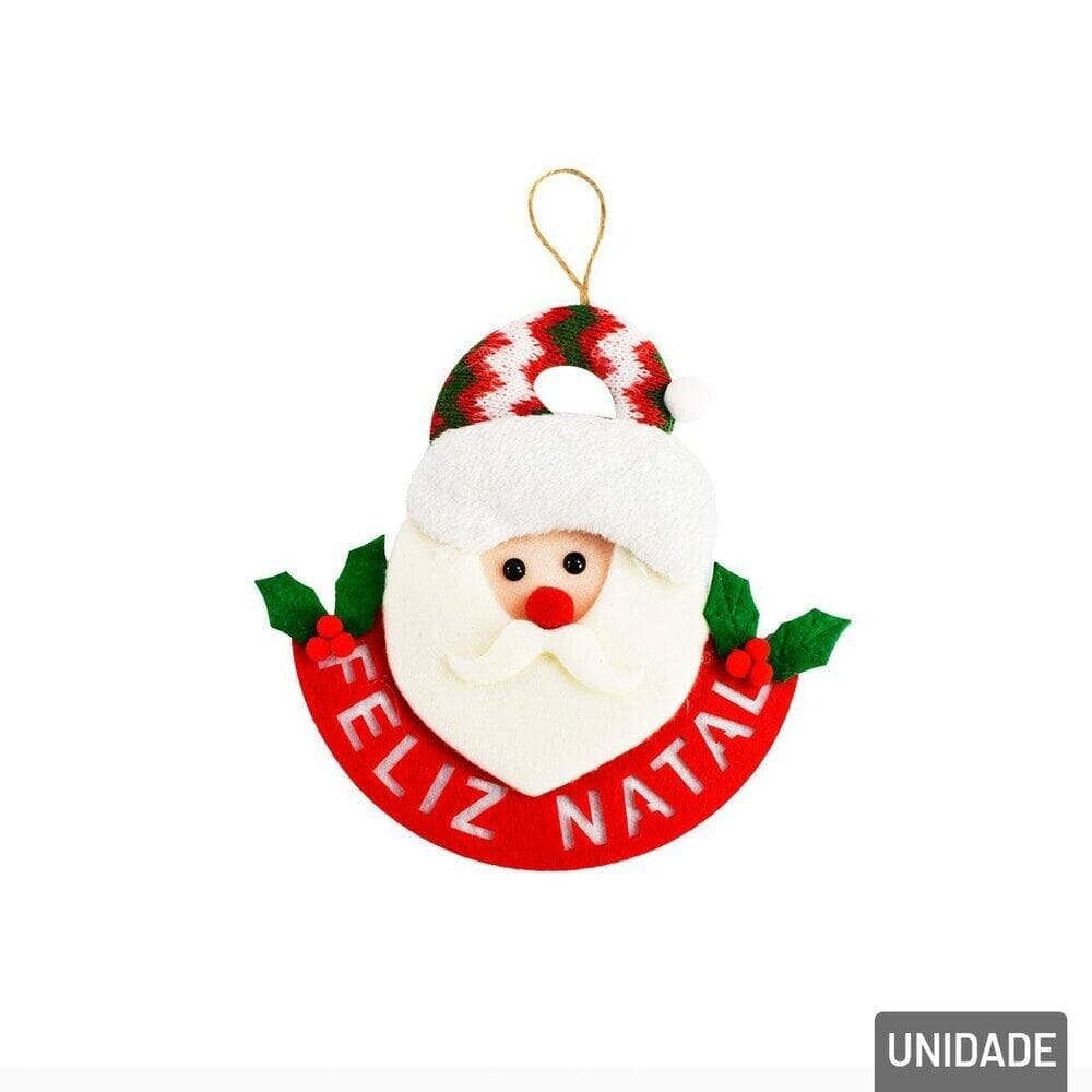 Pendente 20x20cm Papai Noel Feliz Natal - Tudo em Caixa