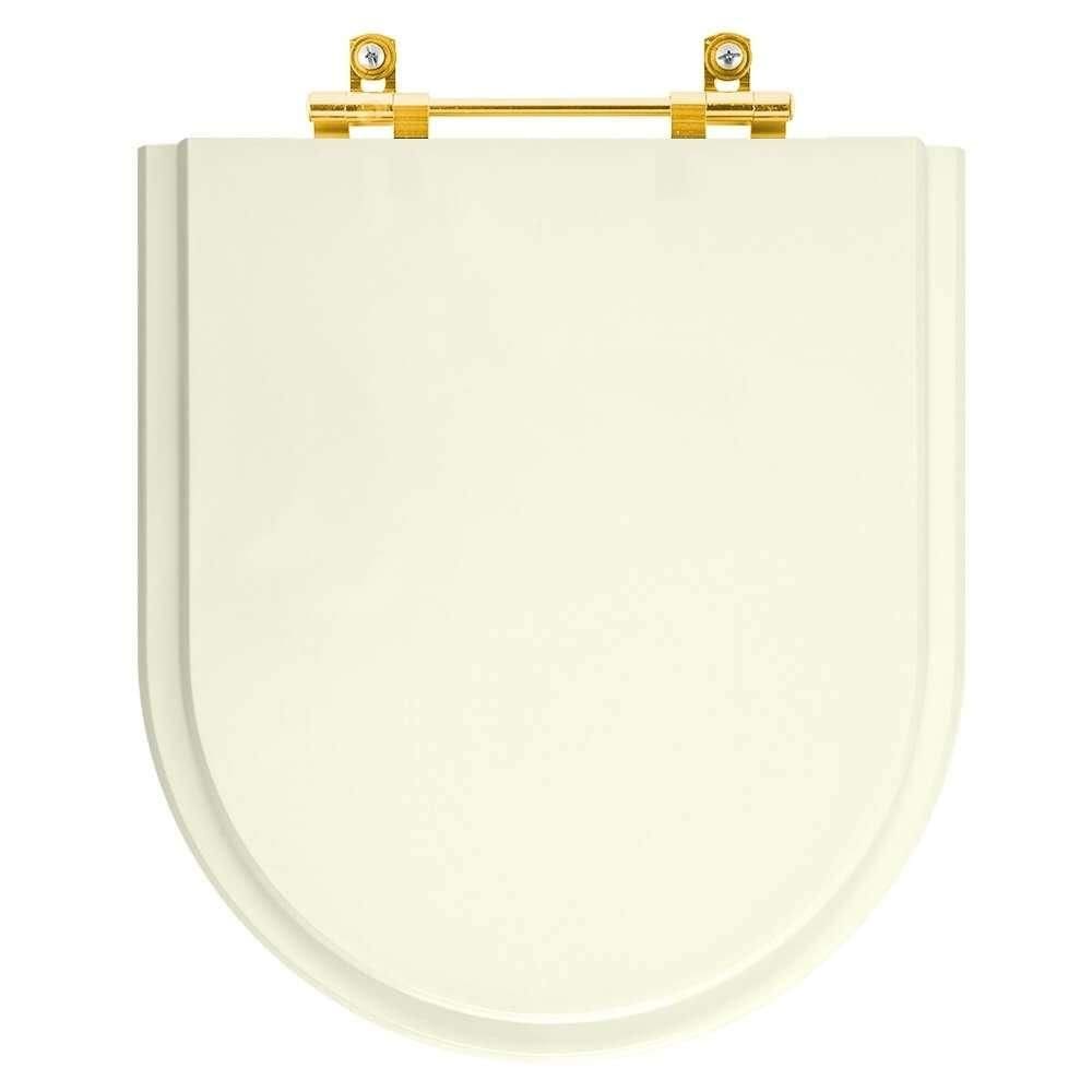 Tampa de Vaso Laqueado Smart Pergamon para bacia Celite com Ferragem Dourada