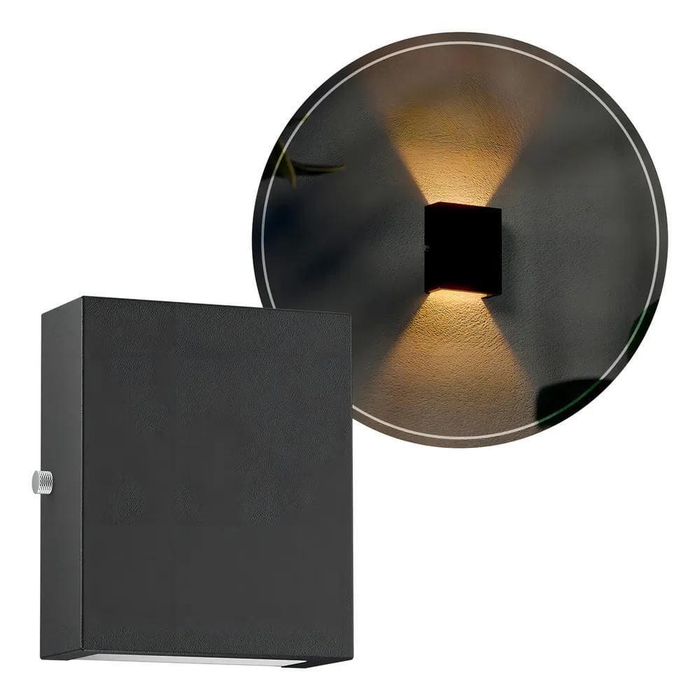 Arandela Externa Slim Preto Em Alumínio Luminária Minimalist
