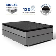 Cama Box com Colchão de Molas Ensacadas Pillow Top UmaFlex Vitta Casal 138cm