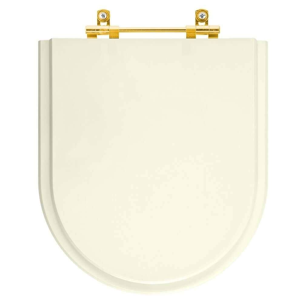 Tampa de Vaso Laqueado Smart Pergamon para bacia Celite com Ferragem Dourada