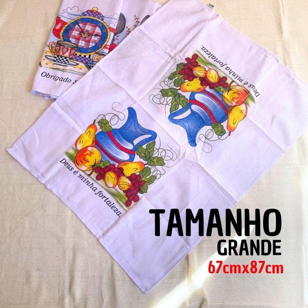 Kit 12 Panos De Prato Cobre Tudo Grande Estampado 67x87 De Algodão Tamanho Gigante Xadrez Colorido Modelo Branco Estampa