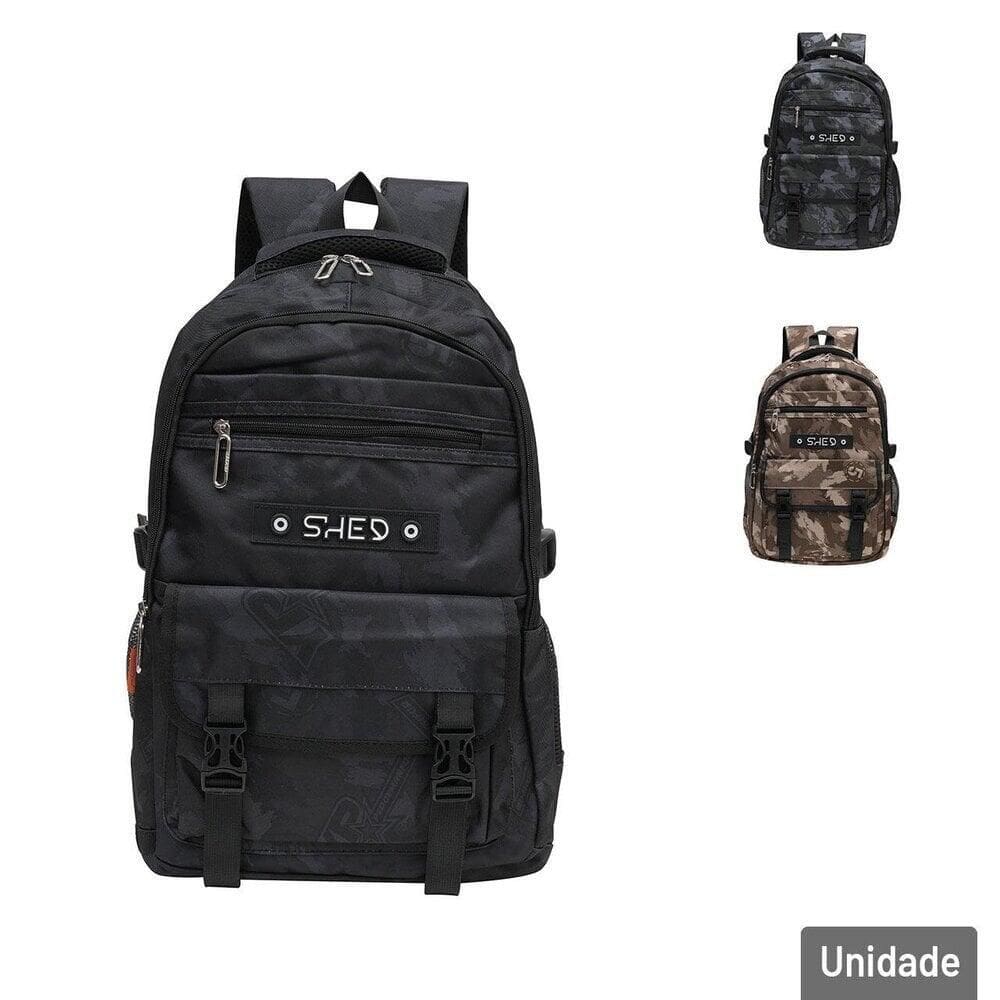 Mochila Juvenil 18,5`` 47cm Camuflada Color - Tudo em Caixa