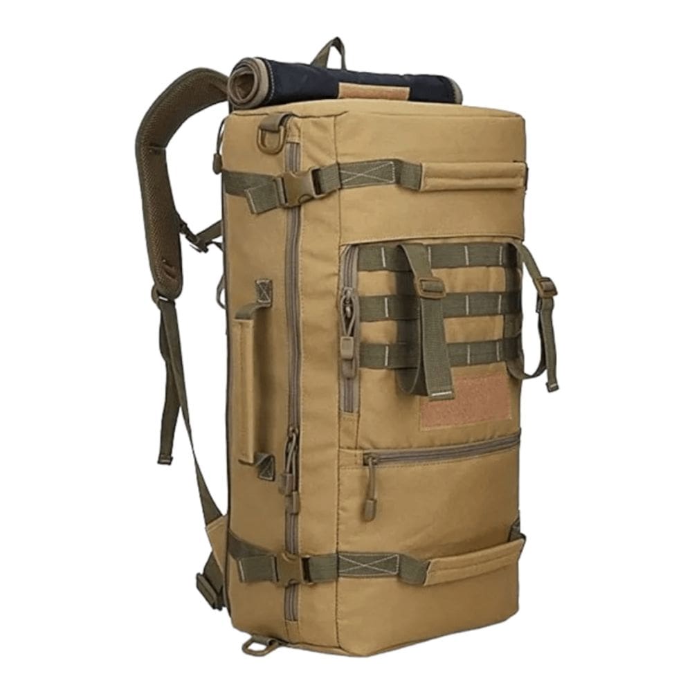 Mochila Tactica Travel 70L Triple Clamp M47 - Preta/Coyote
