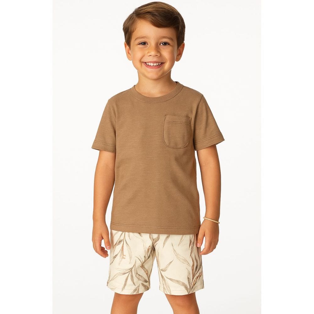 Conjunto Infantil Menino Trick Nick Camiseta Bermuda Estampa
