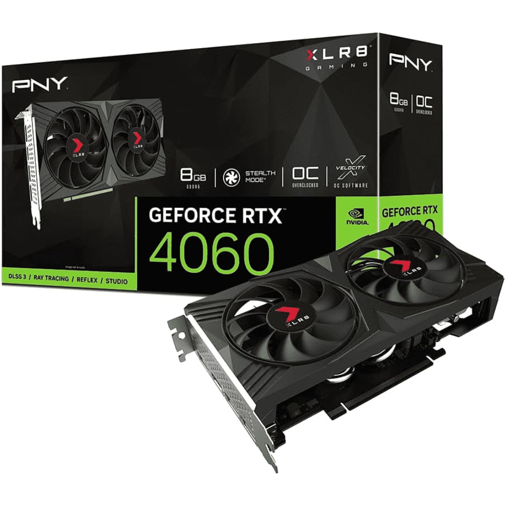 Placa de Vídeo RTX 4060 8GB GDDR6 128 bits XLR8 Dual Fan VERTO PNY