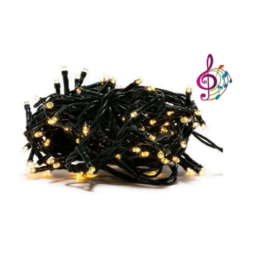 Luzes LED de guirlanda de Natal ao ar livre de 100 m com controle de som