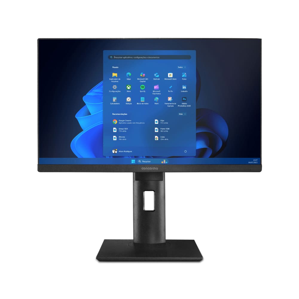 Computador All In One Concórdia Core i7 13700 8GB DDR5 SSD 256GB 23.8`` Full Hd Webcam Wifi FreeDos Preto