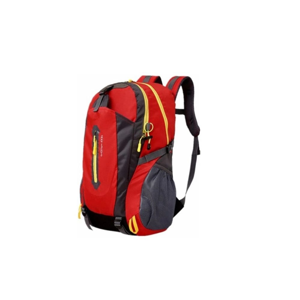 Mochila externa 40L impermeável vermelha reflexiva para viagens