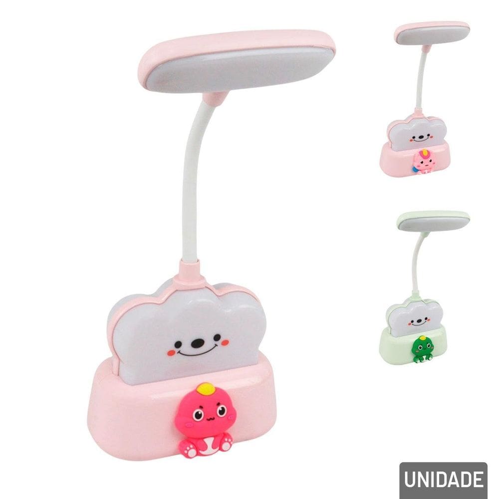 Luminária de Mesa 24cm EM LED Dinossauro Color - Tudo em Caixa