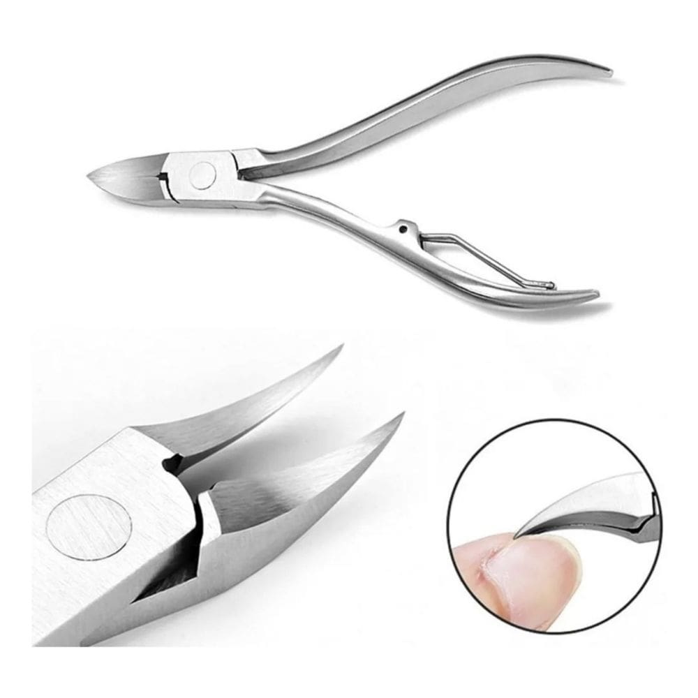 Alicate de manicure/pedicure de aço antibacteriano tipo prego curto