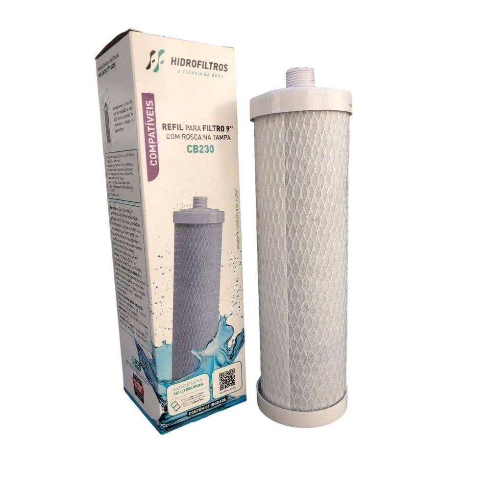 Refil filtro cb230 Carvão Ativado 9.3/4 De Rosca