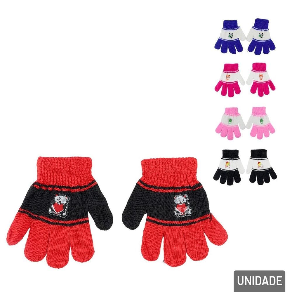 Luva Infantil Poliéster PAR Animais - Tudo em Caixa