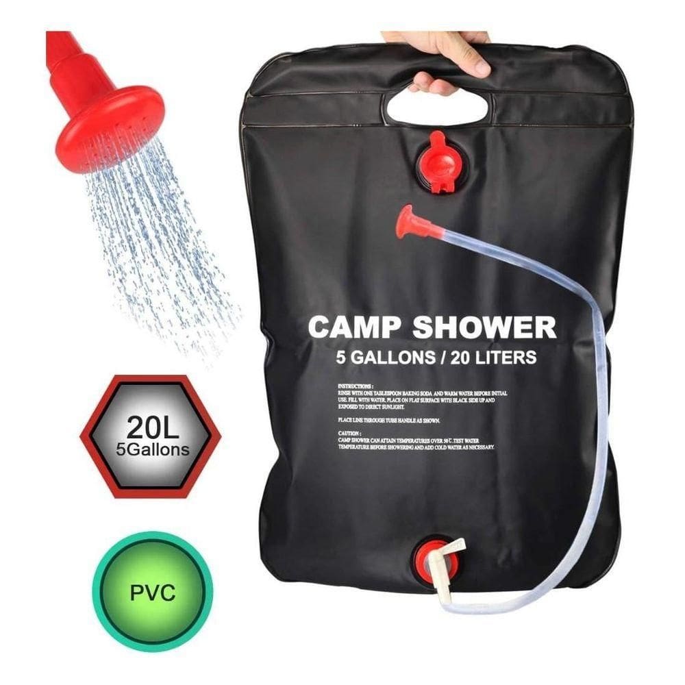 Ducha Solar Portátil Para Acampamento Camping Praia Pesca Shower Camp De 20 Litros Chuveiro Com Aquecimento Solar Completo