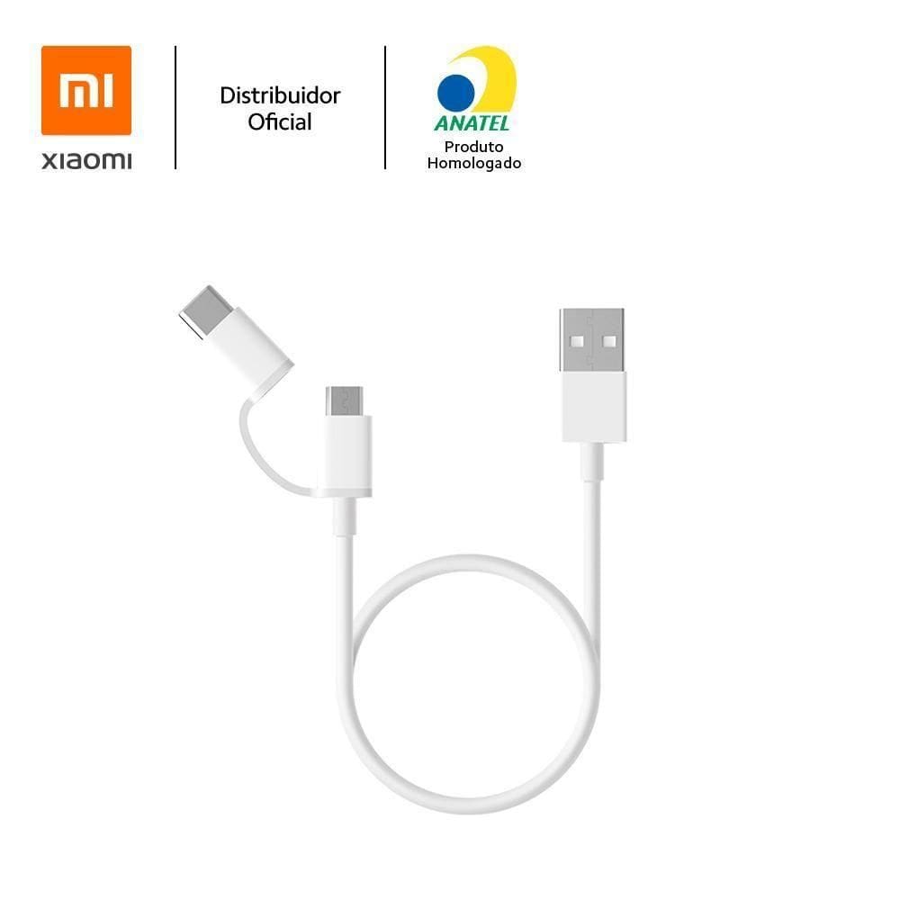Cabo Usb Para Tipo C E Microusb 30cm Xiaomi