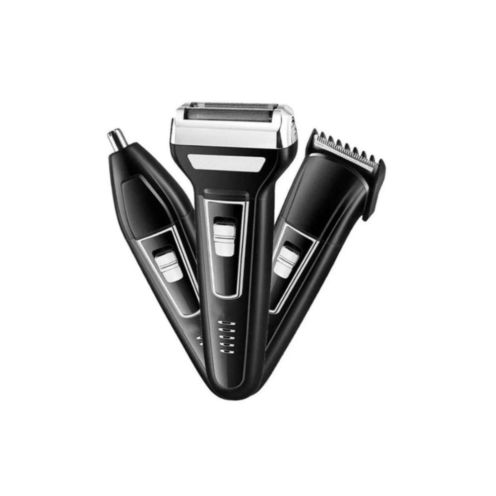 Máquina de barbear 3 em 1, aparador de pelos nasais e máquina de cortar barba