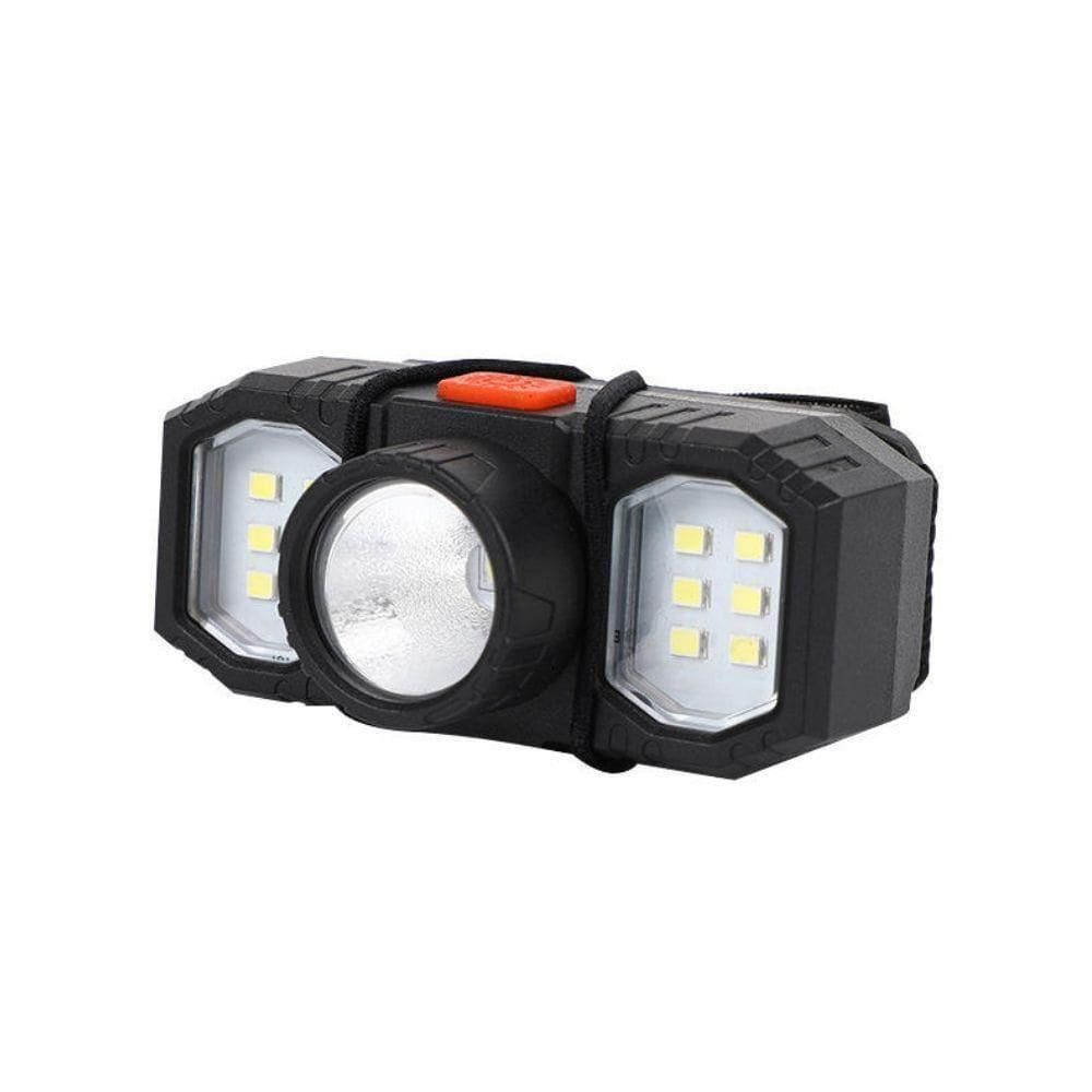 Lanterna De Cabeça Triplo Led Recarregável Usb 3 Lâmpadas Farol Capacete Trilha Camping Multiuso Potente