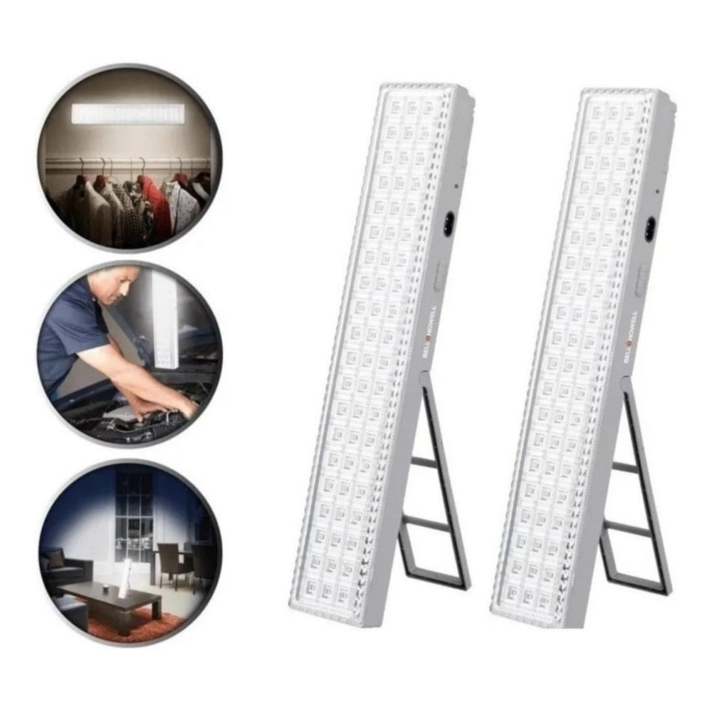 Pacote de lâmpadas de emergência Light LED recarregável x2