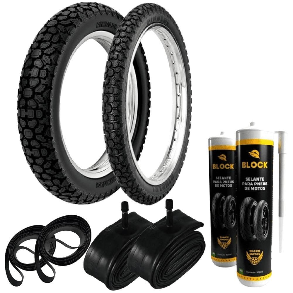 Par Pneu Bis Biz Pop 80/100-14 + 250-17 Wh21 Rinaldi + Camaras + Cintas + Selantes