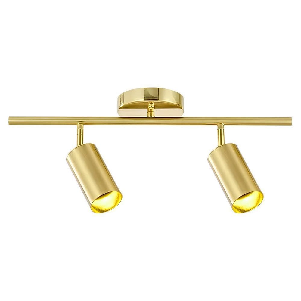 Luminária Spot Duplo Direcionável Sobrepor Alumínio Dourado