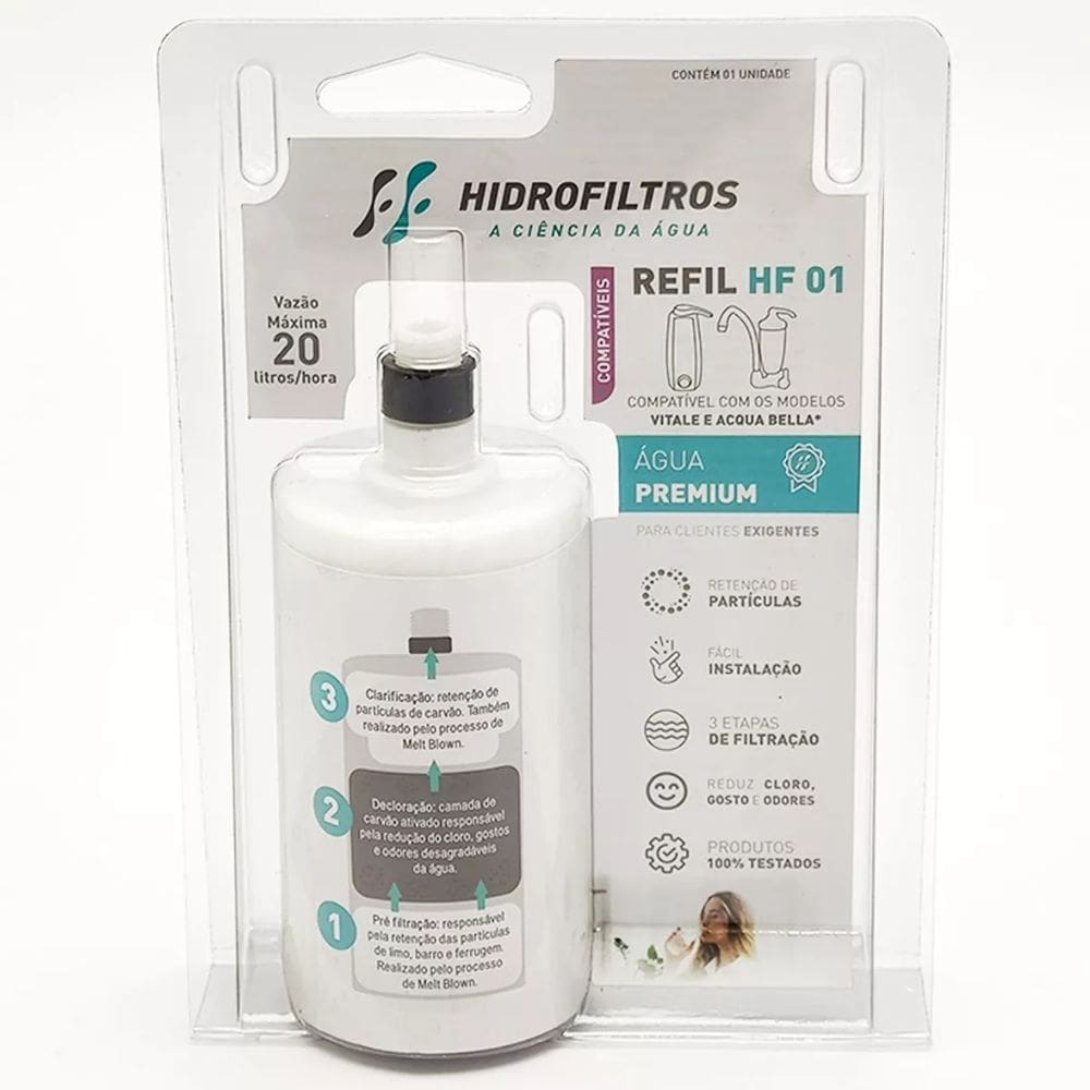 Refil vela Filtro Acqua Bella e Vitale HF-01 Purificador Lorenzetti