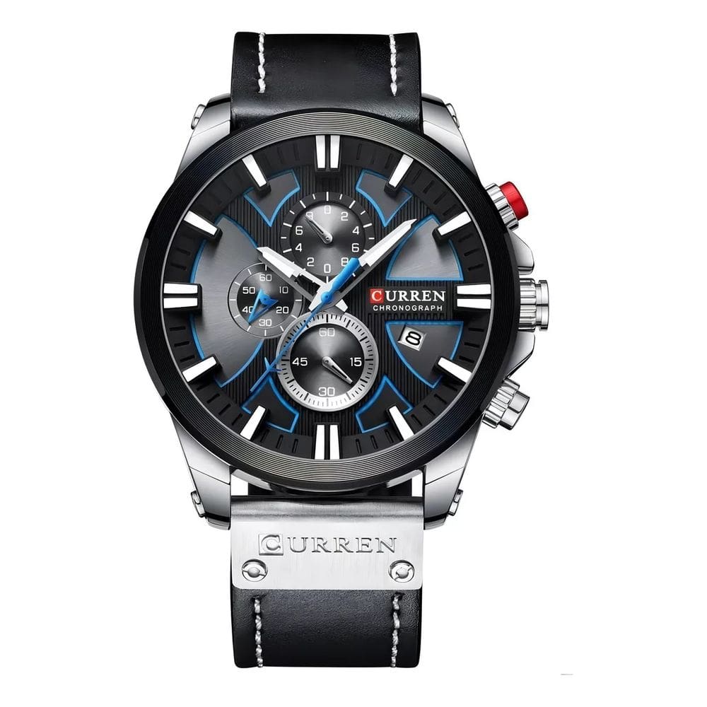 Relógio Masculino Curren 8346 Preto Couro