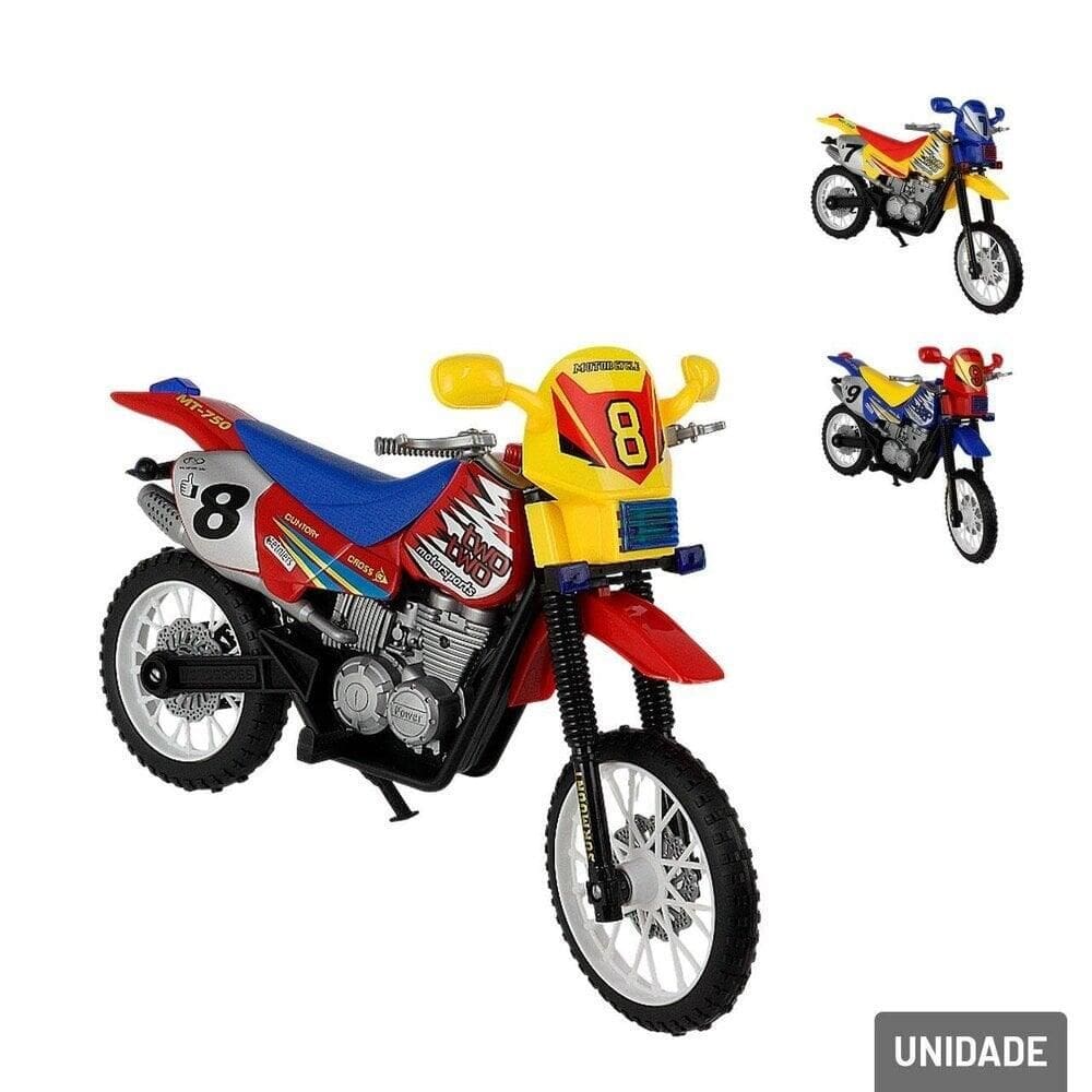 Moto de Plástico Roda Livre Monta e Desmonta Color - Tudo em Caixa