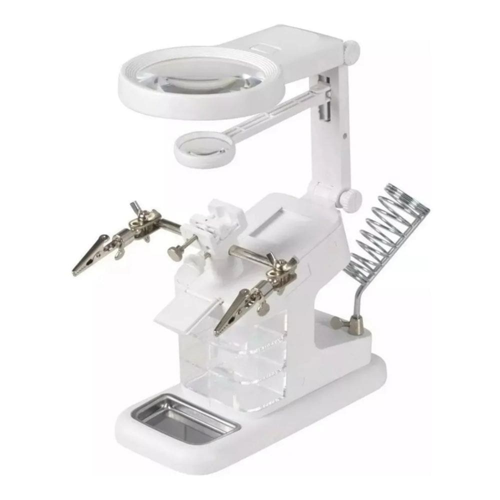 Base de solda Cautin Light LED Light da Magnifying Glass Station
