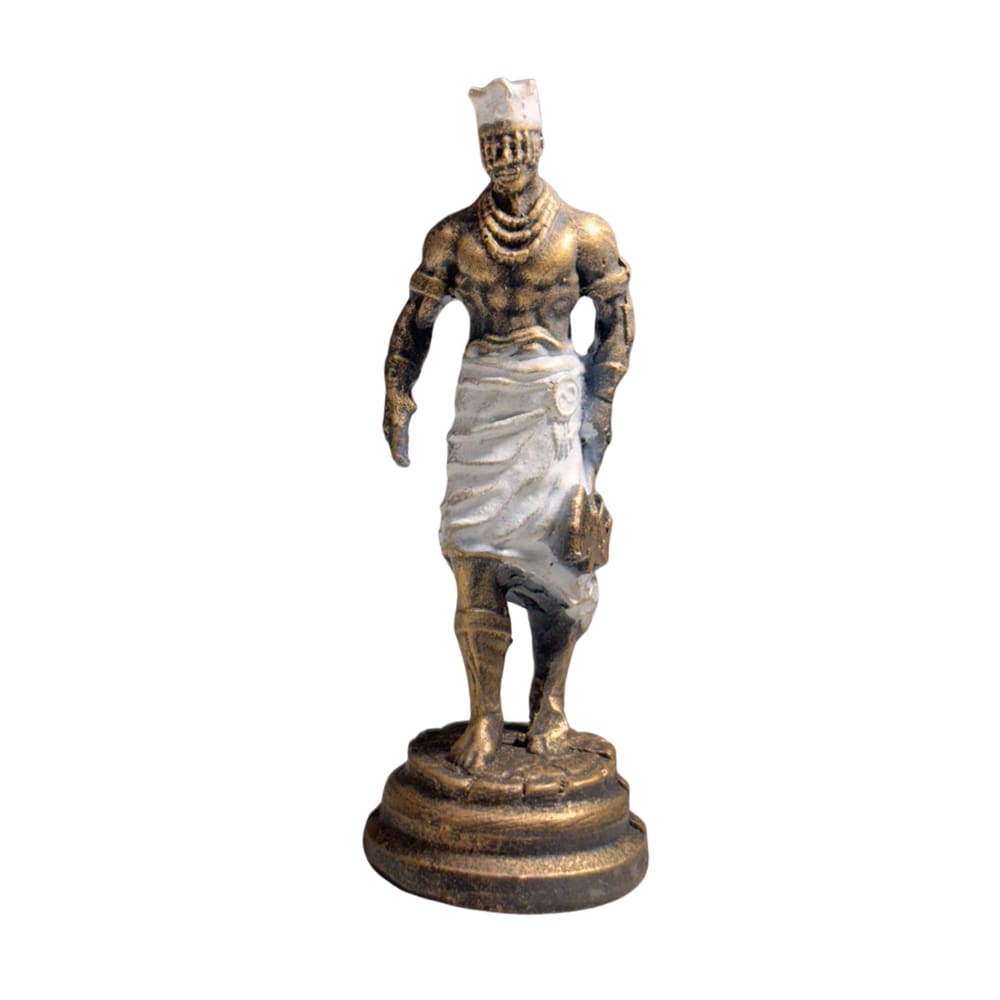 Escultura Xangô Ayrá Realista Vintage Resina 10 cm