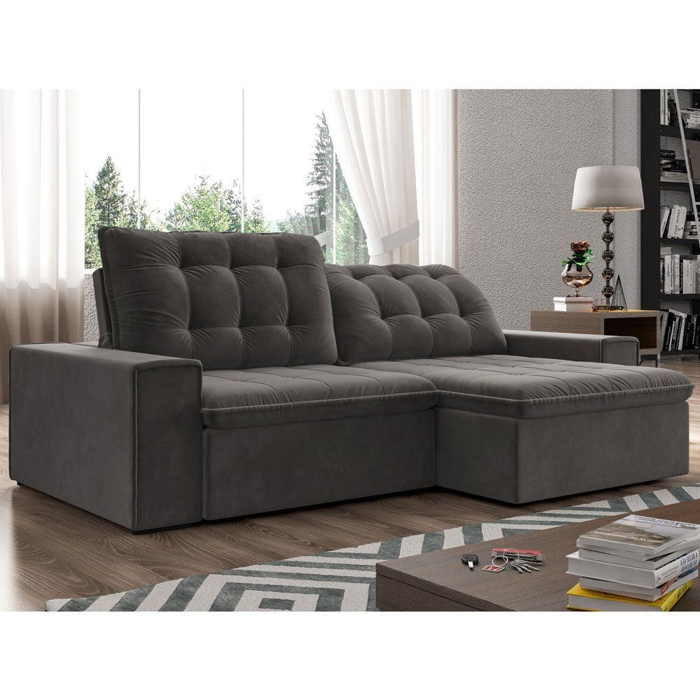 Sofa Fabone Denver 2,54 Retratil e Reclinavel 15236