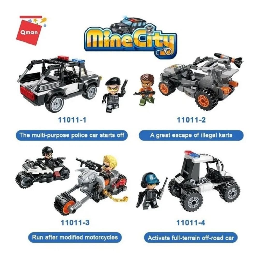 Blocos de construção Lego Type Auto Toy Police Cars 490 unidades