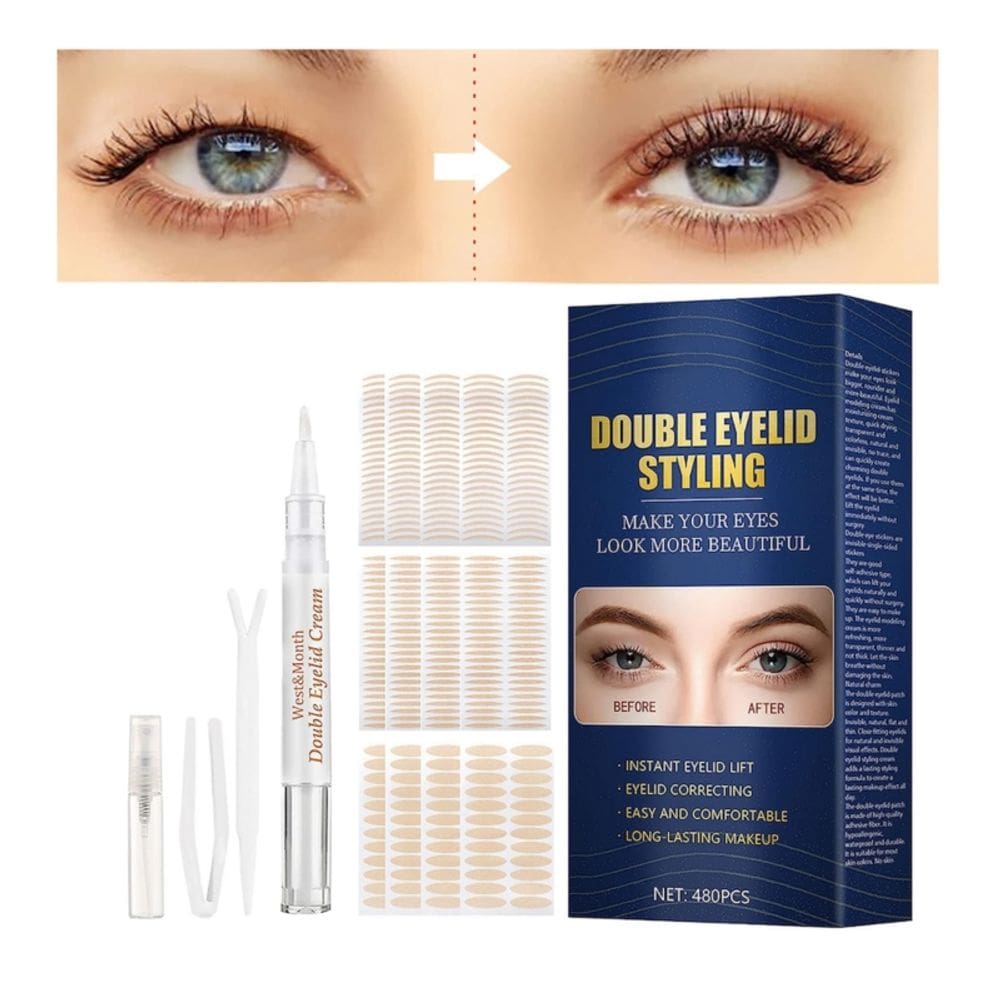 Fita de elevação de pálpebras 480 unidades à prova d`água, invisível, natural