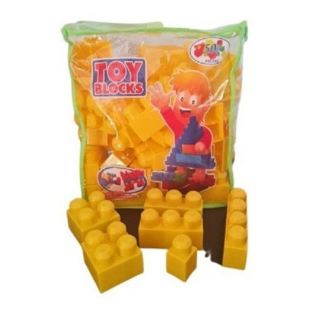 Blocos de construção Mega Blocks Armable 50 peças amarelas