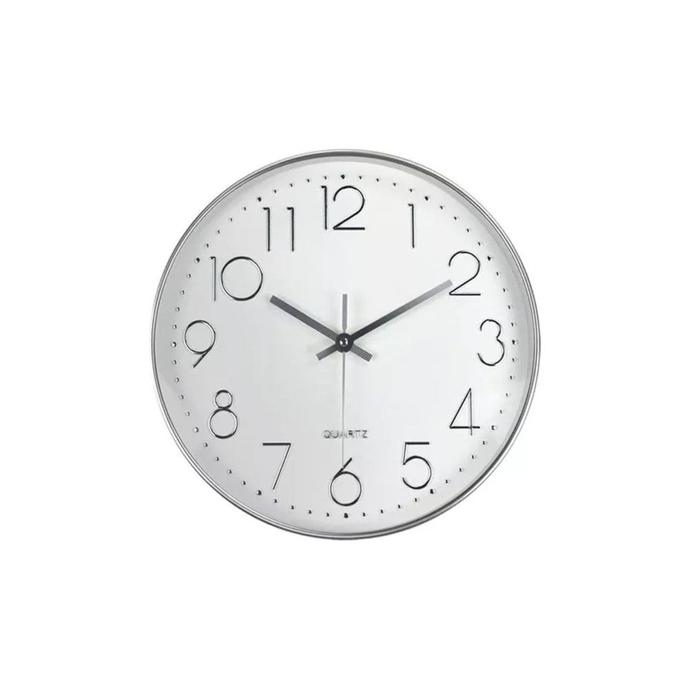 Relógio de parede mural decorativo 30cm redondo branco