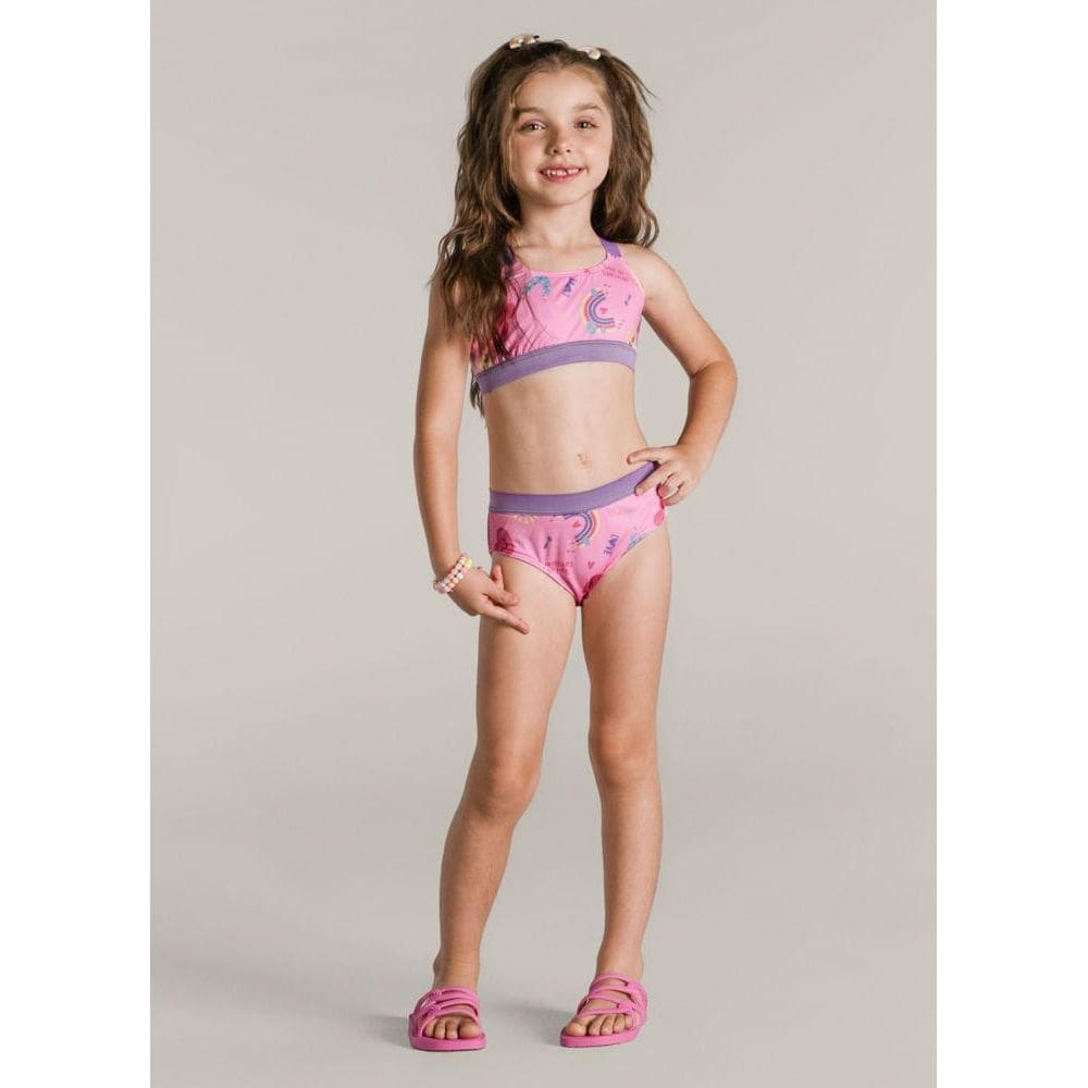 Biquíni em malha UV Infantil menina Brandili