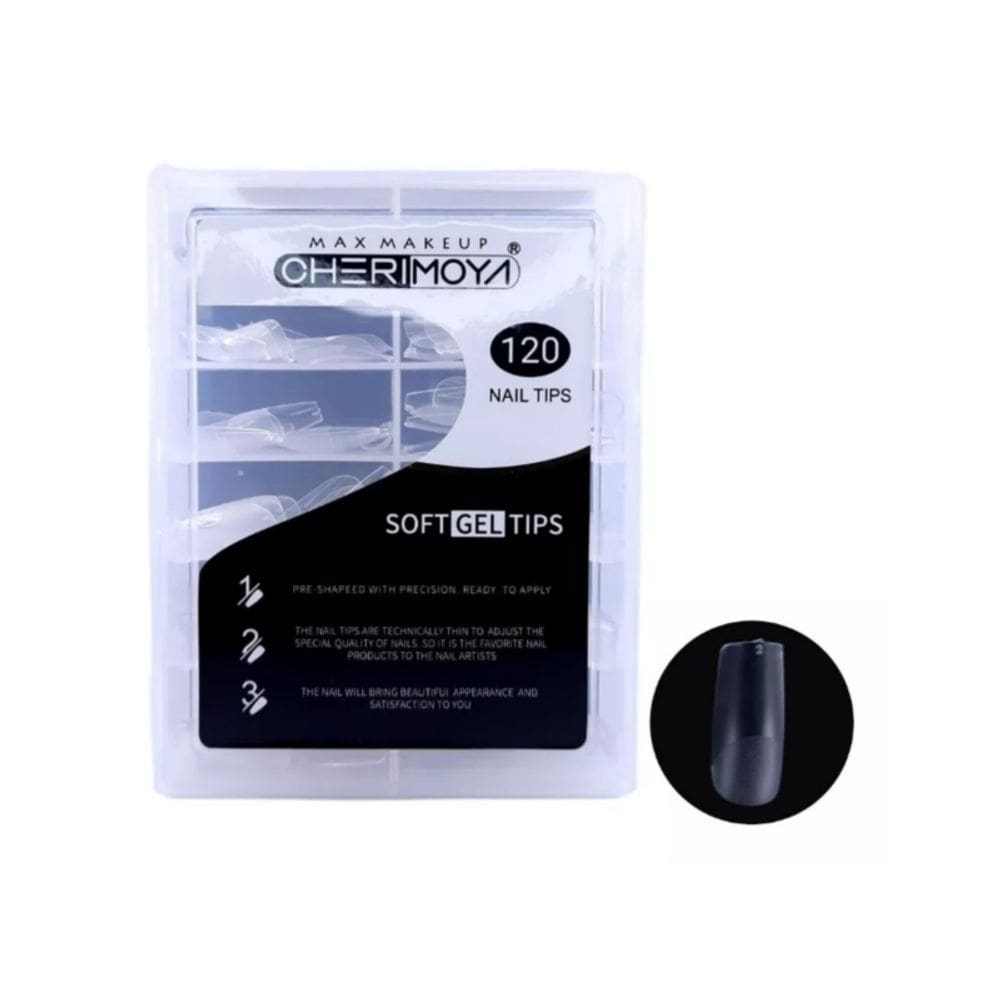 Nail Tips Soft Gel Cherimoya SQUARE Nails (120 unidades)