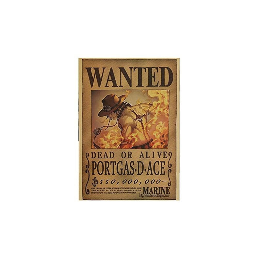 Pôster One Piece Reward Wanted Portgas D Ace 28x42cm