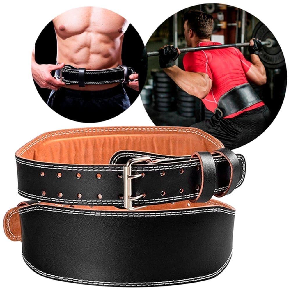 Cinto lombar de couro para levantamento de peso e ginástica