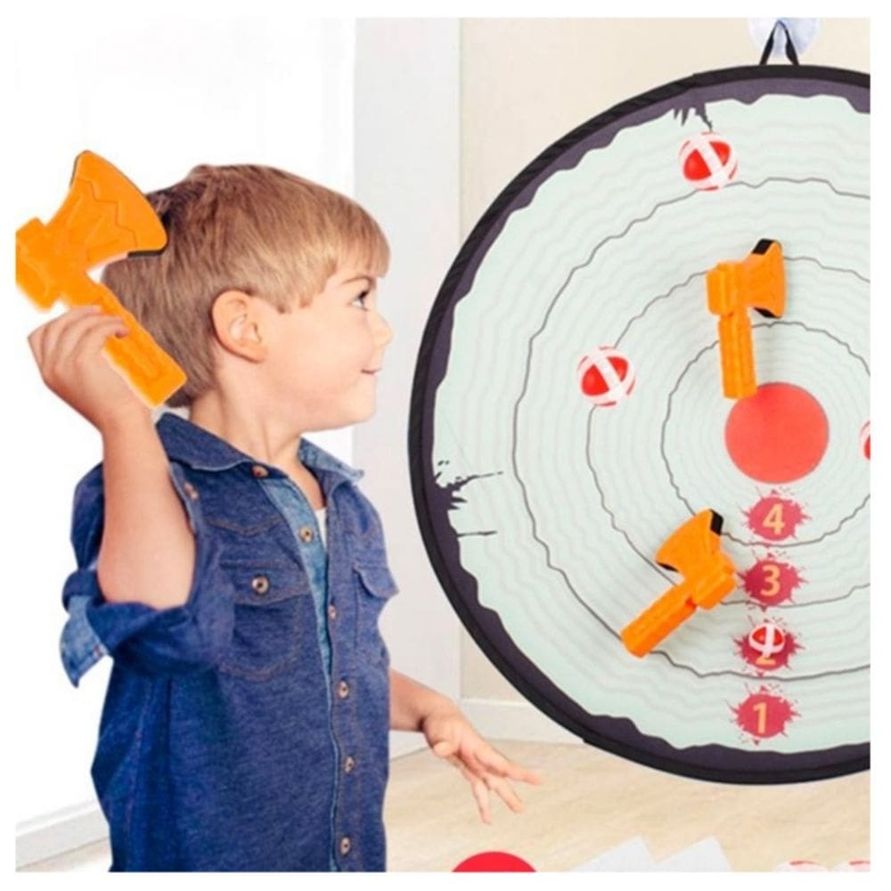 Jogo de tabuleiro Target Shooting Lanza Axes Diana com eixos de espuma