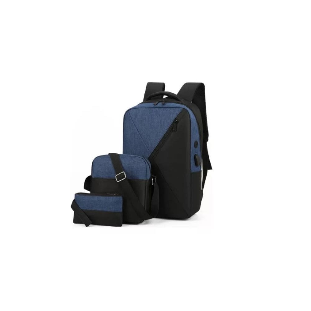 Mochila Blue Mountaineering para homens de viagem com carregador USB