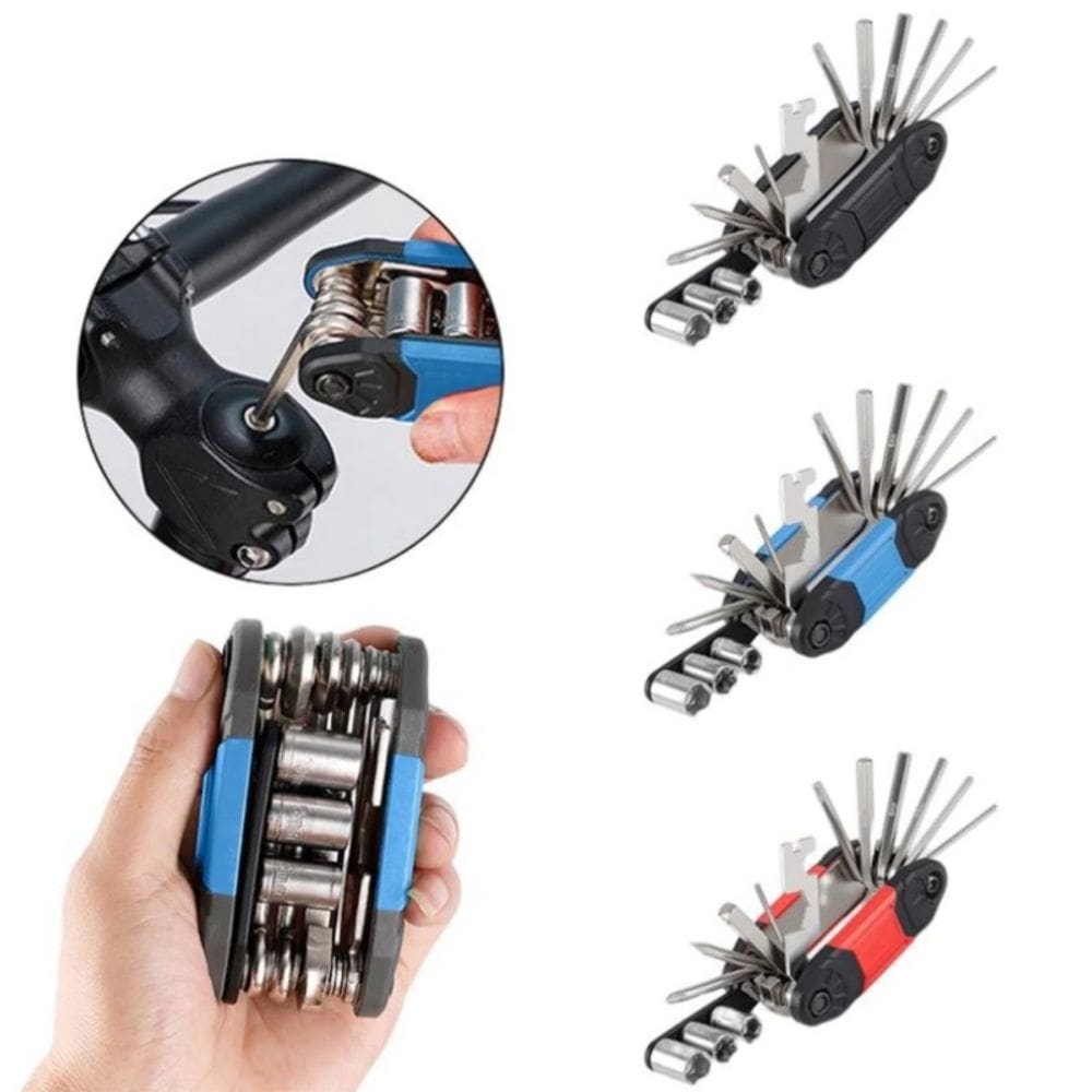 Kit de ferramentas para reparo de bicicletas multiuso