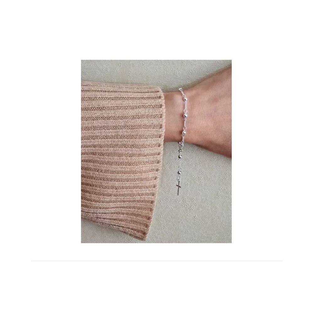 Pulseira Italiana de Rosário de Prata 925 para Mulheres